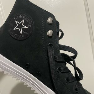 Converse black suede